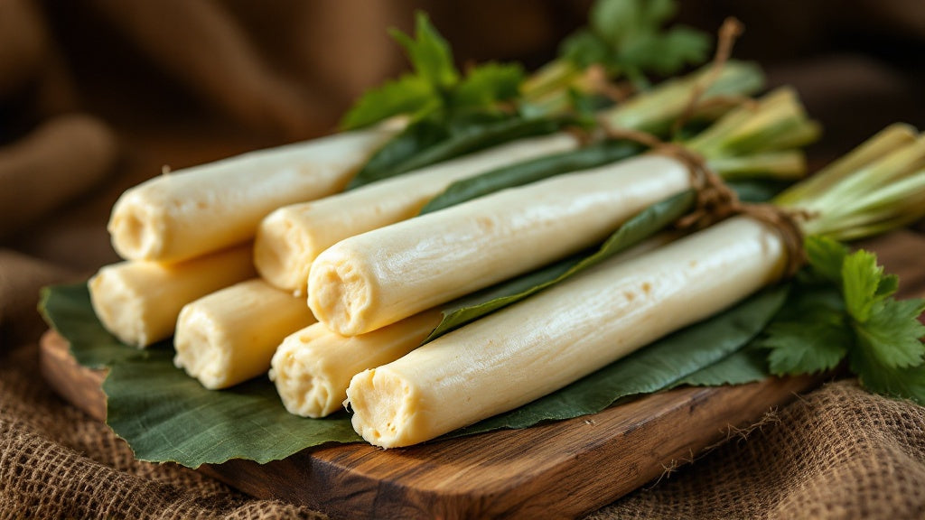 Bâton de manioc camerounais enveloppé dans des feuilles, recette traditionnelle